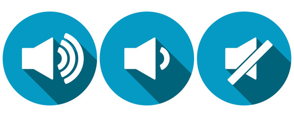 Symbols for volume up, down and mute