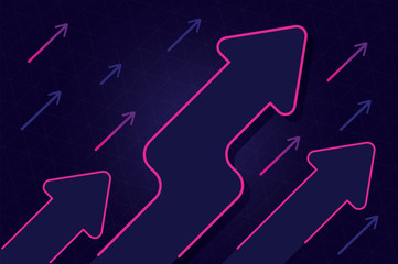 abstract growth arrow with blue and pink color  design vector background