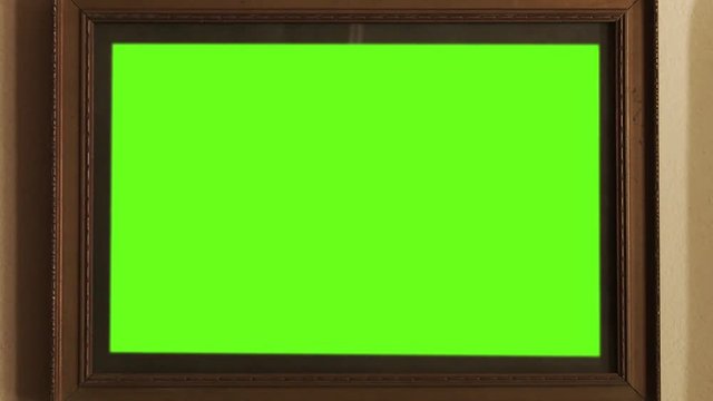Old Wooden Frame with Green Screen. You can replace green screen with the footage or picture you want with “Keying” effect in  (check out tutorials on Internet). Zoom Out. 