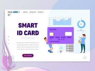 Graphic designer, artist - draws on the tablet, flat style. Landing Page Template