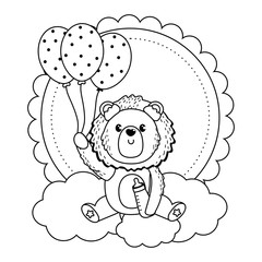 Lion and baby shower symbol design