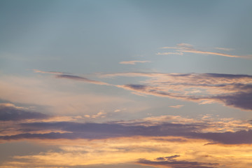 Orange sunset sky Dramatic golden at the sunrise