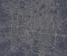 vector map of the city of Bangkok, Krung Thep Maha Nakhon, Kingdom of Thailand
