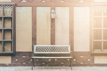 Vintage wooden chair  with old wood background
