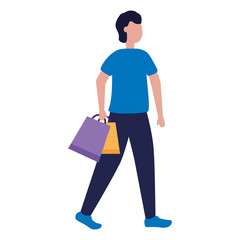 man character shopping bags