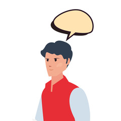 delivery man employee talk bubble