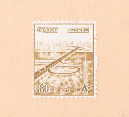 Egypt- CIRCA 1960: A stamp printed in Egypt shows modern traffic, circa 1960