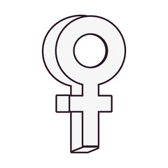 female gender sign on white background