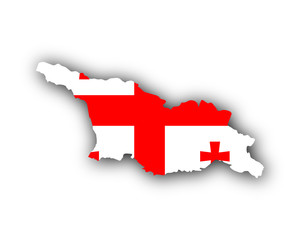 Karte und Fahne von Georgien