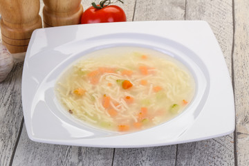 Chicken soup with noodles