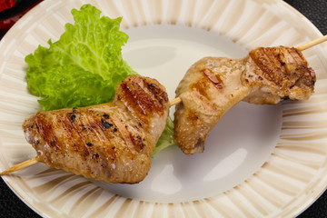 Chicken wings skewer