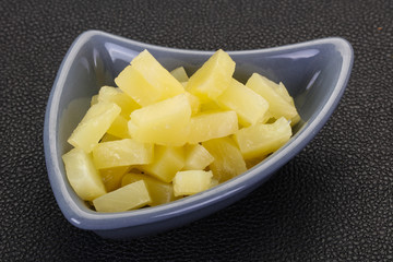 Marinated pineapple pieces