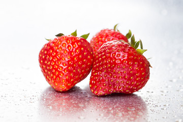 Ripe blueberries on a white background with water drops. Macro. Close-up.
