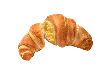 fresh and tasty croissant isolated on white background