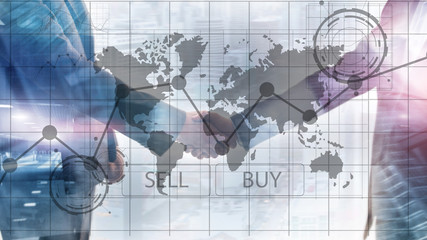Forex Trading Investment Financial Chart Graphs. Business and technology concept.