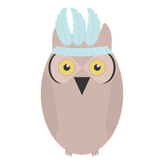 owl bird with feathers hat bohemian style