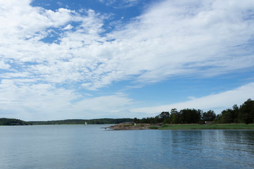 Finland's sea summer landscape near the city of Turku Abo on Ruissalo island on a summer day. Northern beauty of Finland.