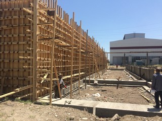 various photographs of construction site