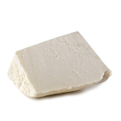 salted ricotta cheese, ricotta salata, isolated