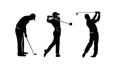People golfing set template vector