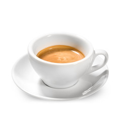 Italian Espresso Long Coffee Isolated on White Background