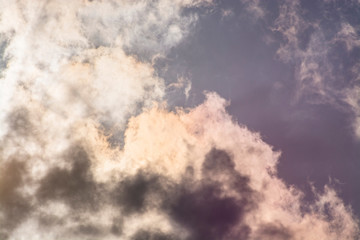 Burning clouds in the sky.