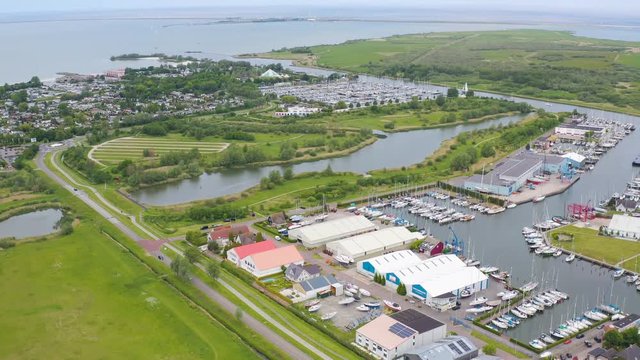 Dutch Harbour, Dockyard 4K Aerial Drone Shot