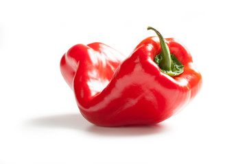 Red Bell Pepper, Isolated on White Background – Bright, Glossy Skin, Italian 