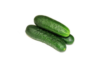 Isolated cucumber. One whole cucumber isolated on white background with clipping path