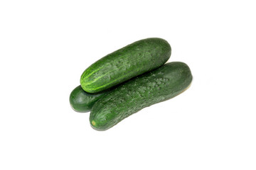 Isolated cucumber. One whole cucumber isolated on white background with clipping path