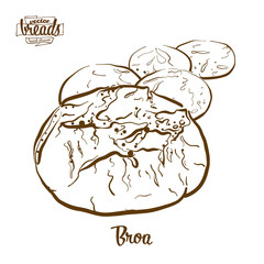 Broa bread vector drawing