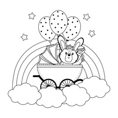 Rabbit and baby shower symbol design