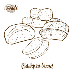 Chickpea bread bread vector drawing