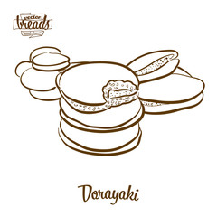 Dorayaki bread vector drawing