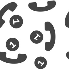 Handset vector icon. Missed call Phone icon in flat style seamless pattern on a white background.