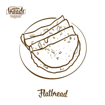 Flatbread bread vector drawing