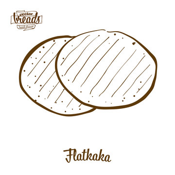 Flatkaka bread vector drawing