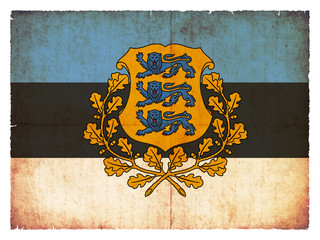 Grunge-Flagge Estland mit Wappen