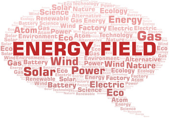 Energy Field word cloud. Wordcloud made with text only.