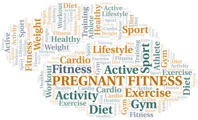 Pregnant Fitness word cloud. Wordcloud made with text only.