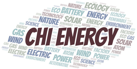 Obraz premium Chi Energy word cloud. Wordcloud made with text only.