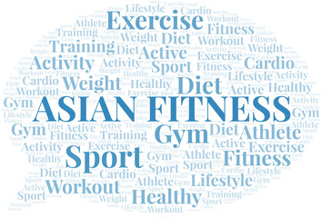 Asian Fitness word cloud. Wordcloud made with text only.
