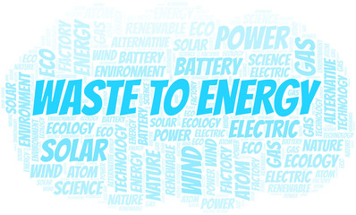 Obraz premium Waste To Energy word cloud. Wordcloud made with text only.