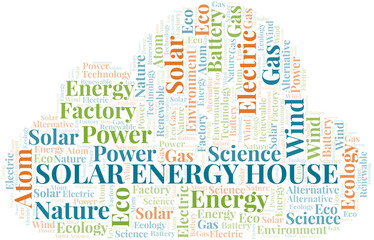 Solar Energy House word cloud. Wordcloud made with text only.