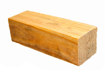 wooden beam isolated on white background
