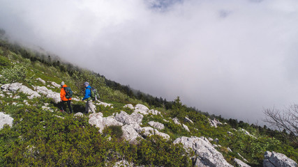 Couple Hiking on the mountain