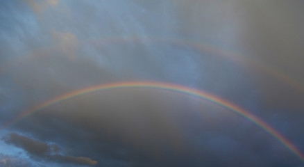 Rainbow. Stormy. Scene. Colorful. Nature. Sky