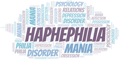 Haphephilia word cloud. Type of Philia.