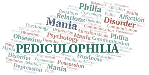 Pediculophilia word cloud. Type of Philia.