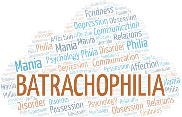 Batrachophilia word cloud. Type of Philia.